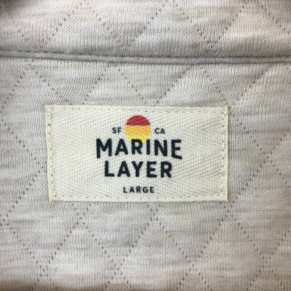 MARINE LAYER Quilted Colorblock Half-Zip Pullover Sweatshirt L - Picture 8 of 9